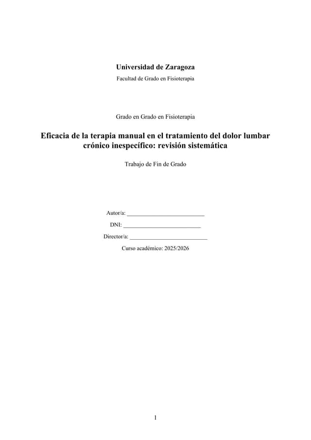 Página 1 — Eficacia de la terapia manual en el tratamiento del dolor lumbar crónico inespecífico